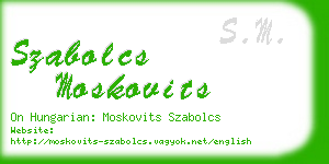 szabolcs moskovits business card